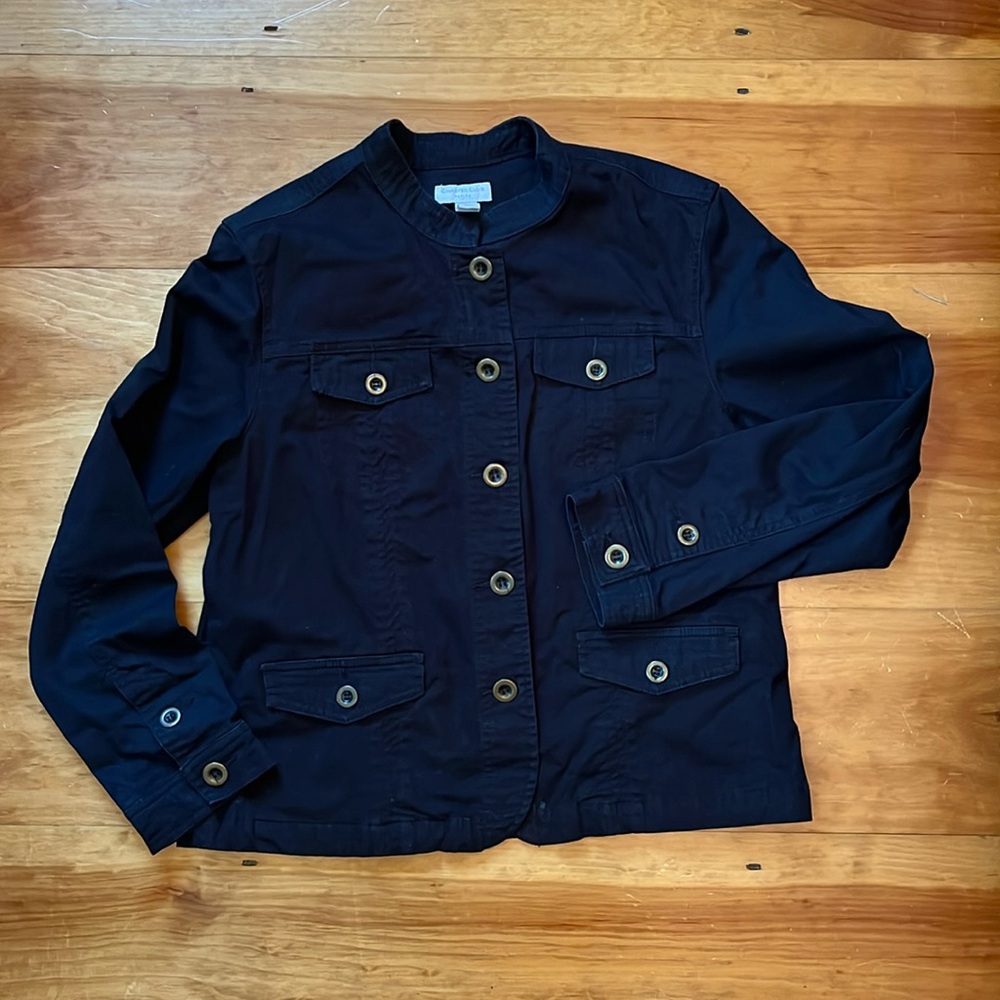 Charter Club Women’s Black Jacket. Petite Medium